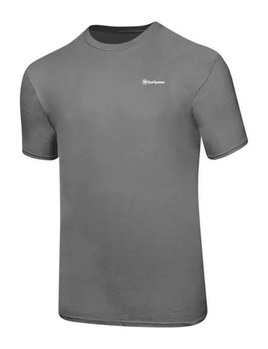 Ring Spun Medium Grey 4.5 oz T-Shirt w/IB Roof Systems Logo