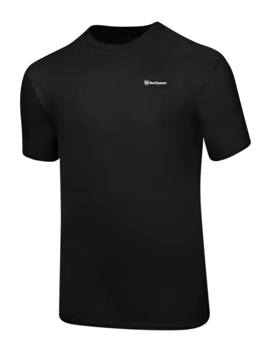 Ring Spun Jet Black 4.5 oz T-Shirt w/IB Roof Systems Logo