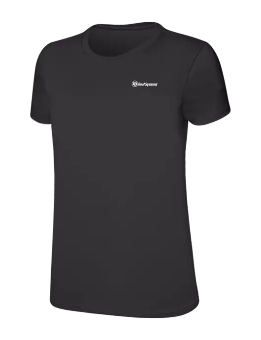 Womens Ring Spun Charcoal 4.5 oz T-Shirt w/IB Roof Systems Logo