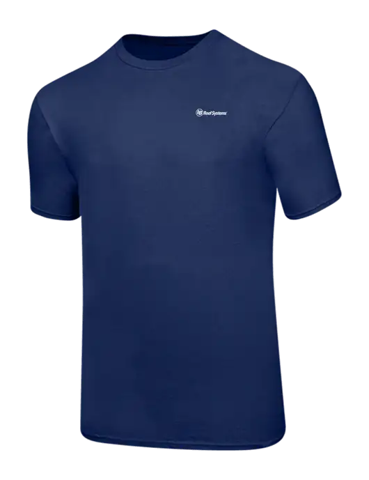 Ring Spun Navy 4.5 oz T-Shirt w/IB Roof Systems Logo
