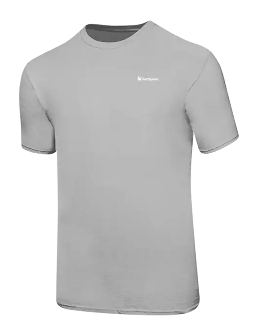 Ring Spun Silver 4.5 oz T-Shirt w/IB Roof Systems Logo