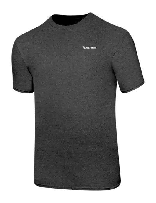 Ring Spun Dark Heather Grey 4.5 oz T-Shirt w/IB Roof Systems Logo