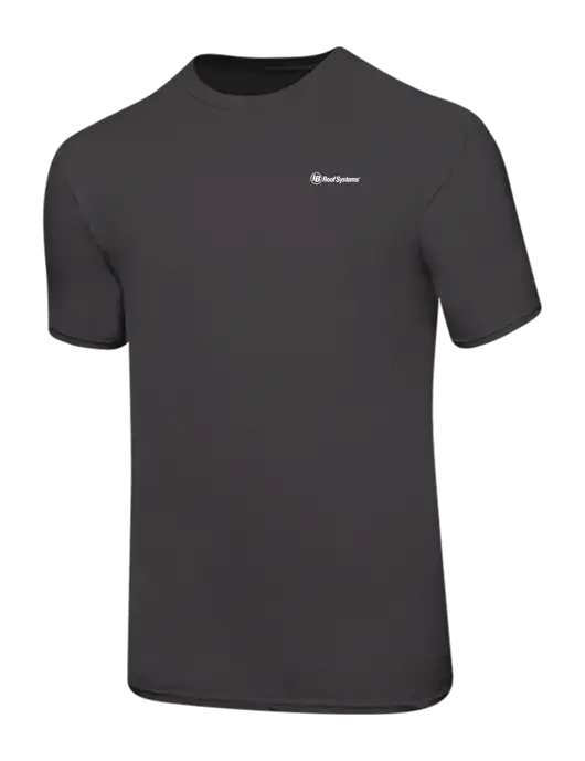 Ring Spun Charcoal 4.5 oz T-Shirt w/IB Roof Systems Logo