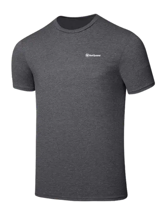 Seriously Soft Heathered Charcoal T-Shirt w/IB Roof Systems Logo