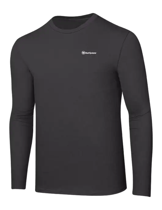 Ring Spun Charcoal 4.5 oz Long Sleeve T-Shirt w/IB Roof Systems Logo