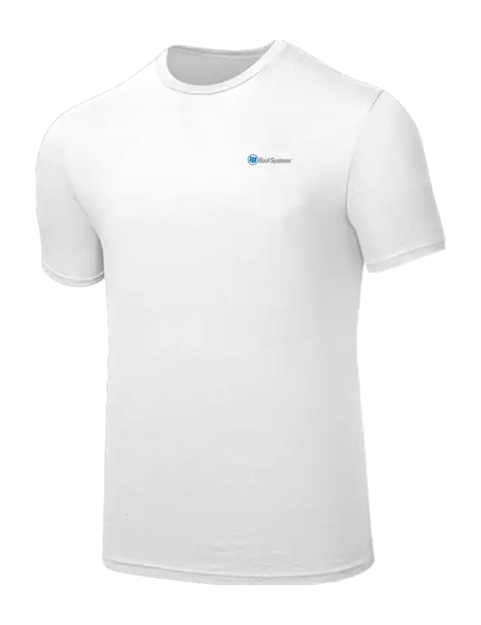 Seriously Soft White T-Shirt w/IB Roof Systems Logo