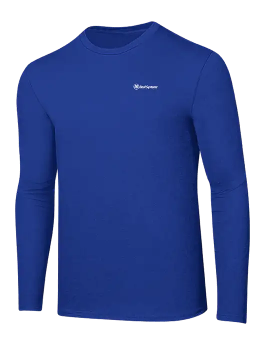 Ring Spun True Royal 4.5 oz Long Sleeve T-Shirt w/IB Roof Systems Logo
