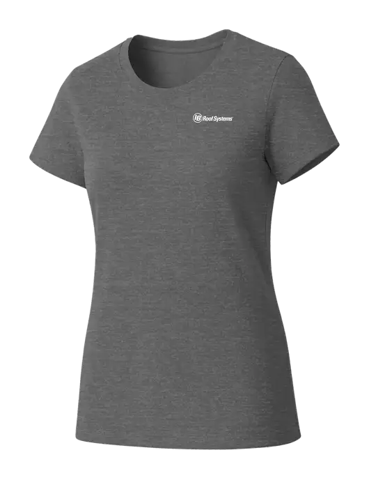 Womens Seriously Soft Grey Frost T-Shirt w/IB Roof Systems Logo
