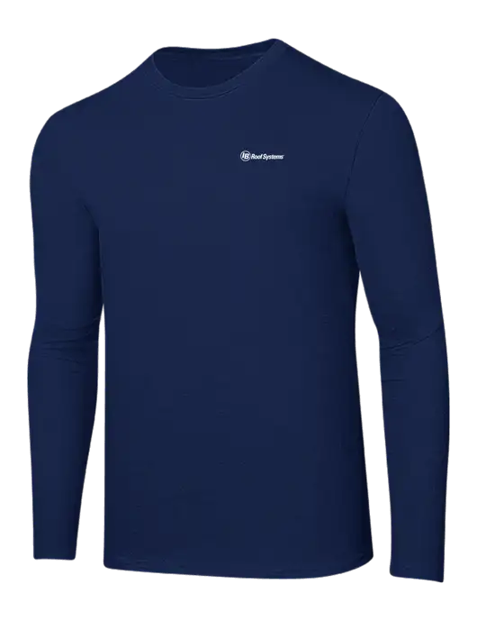 Ring Spun Navy 4.5 oz Long Sleeve T-Shirt w/IB Roof Systems Logo