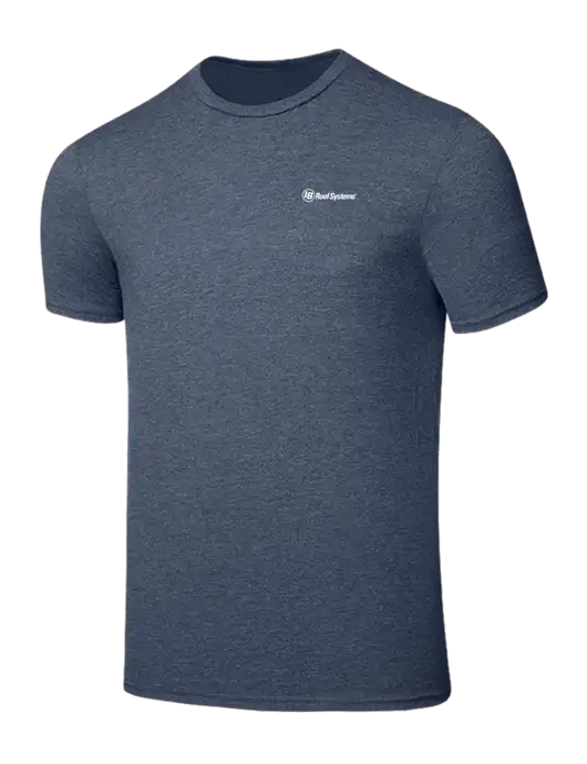 Seriously Soft Heathered Navy T-Shirt w/IB Roof Systems Logo