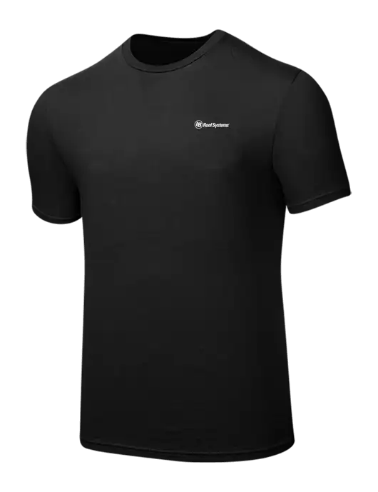 Seriously Soft Black T-Shirt w/IB Roof Systems Logo