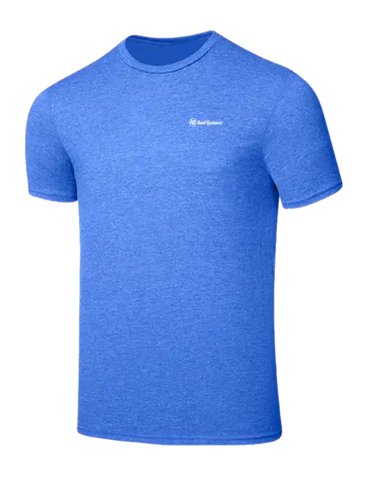 Seriously Soft Heathered Royal T-Shirt w/IB Roof Systems Logo