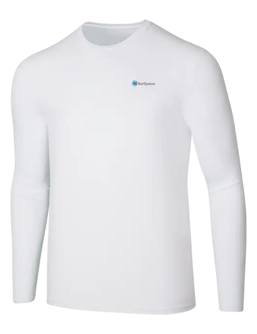 Seriously Soft White Long Sleeve T-Shirt w/IB Roof Systems Logo