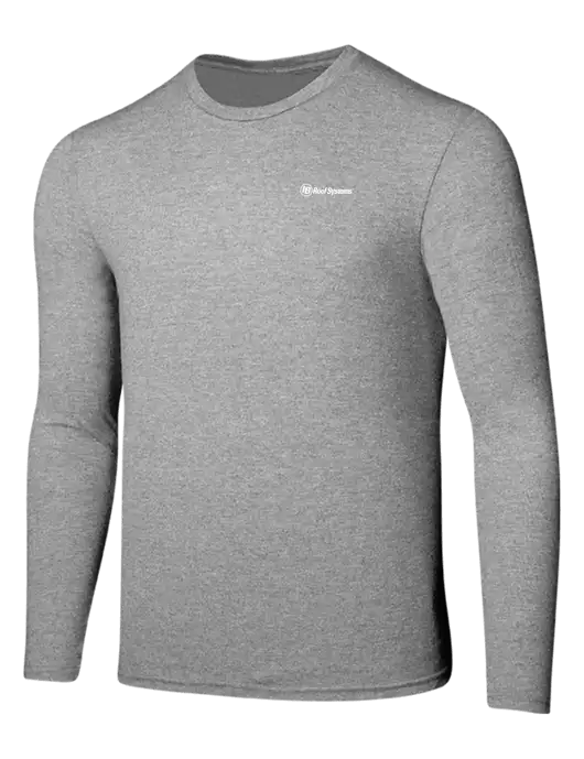 Seriously Soft Light Heathered Grey Long Sleeve T-Shirt w/IB Roof Systems Logo