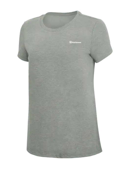 Womens Simply Soft Grey Frost 4.5oz  Poly/Combed Ring Spun Cotton T-Shirt w/IB Roof Systems Logo