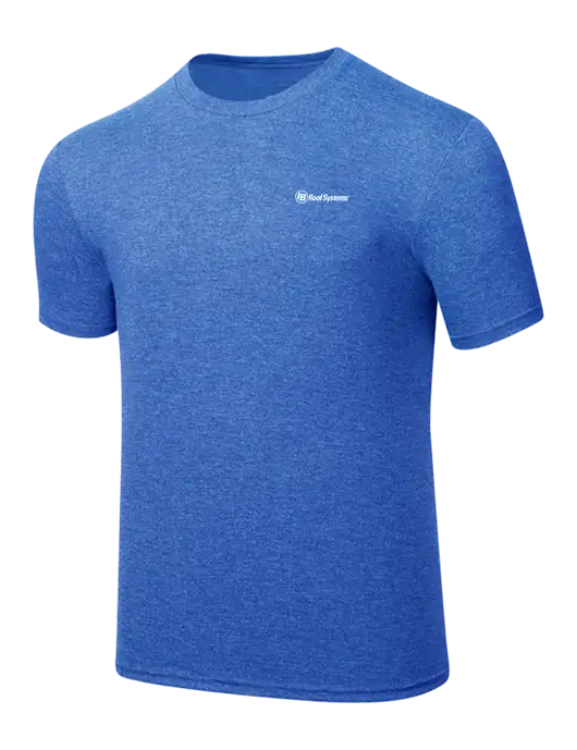 Simply Soft Royal Frost 4.5oz  Poly/Combed Ring Spun Cotton T-Shirt w/IB Roof Systems Logo