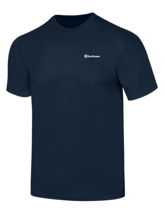 Simply Soft Navy 4.5oz  Poly/Combed Ring Spun Cotton T-Shirt w/IB Roof Systems Logo