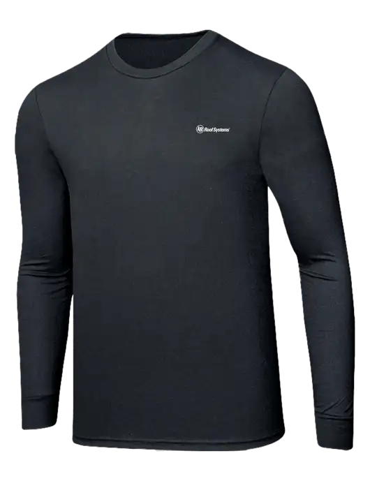 Simply Soft Long Sleeve Black Frost 4.5 oz, Poly/Combed Ring Spun Cotton T-Shirt w/IB Roof Systems Logo