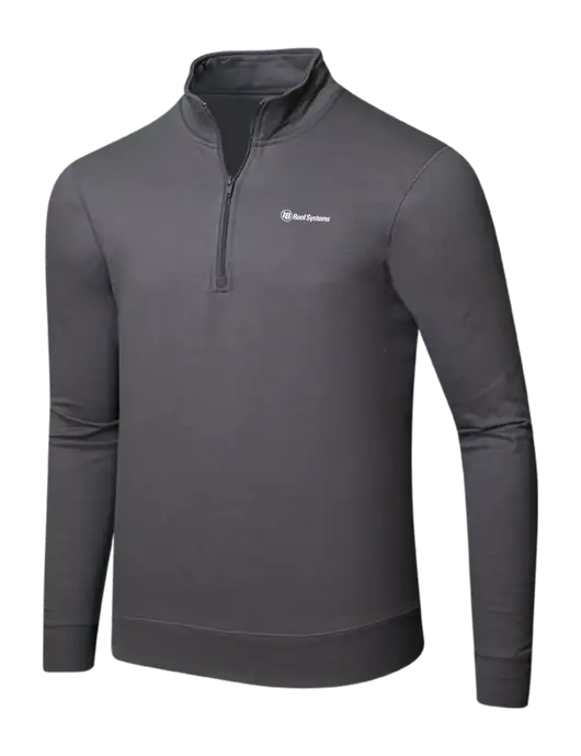 Charcoal 8.5 oz Ring Spun 1/4 Zip Pullover Sweatshirt w/IB Roof Systems Logo