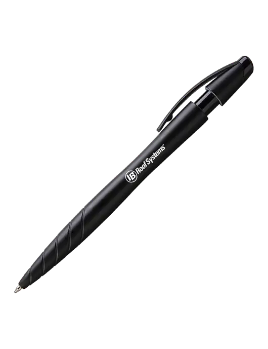 Awali Black Metallic Pen - Black Ink w/IB Roof Systems Logo