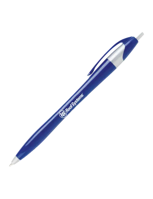 Novella Navy/Silver Corporate Pen- Blue Ink w/IB Roof Systems Logo