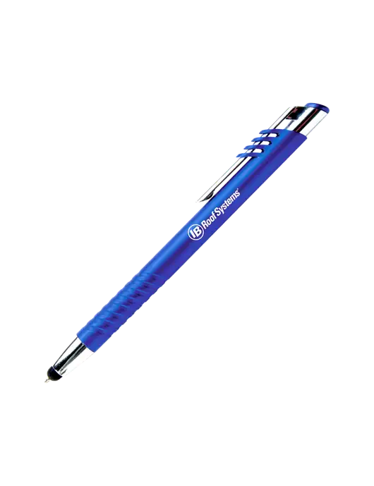 Schirhart Blue Stylus Pen - Blue Ink w/IB Roof Systems Logo
