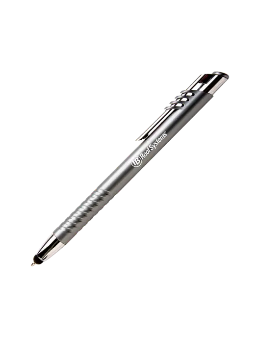 Schirhart Grey Stylus Pen - Blue Ink w/IB Roof Systems Logo