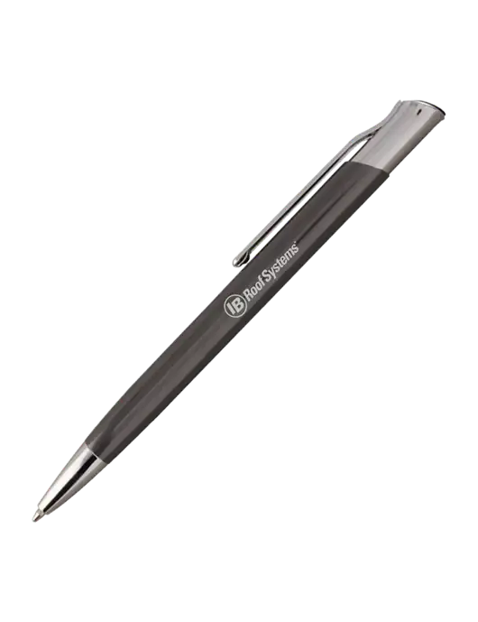 San Malo Gunmetal Pen - Black Ink w/IB Roof Systems Logo