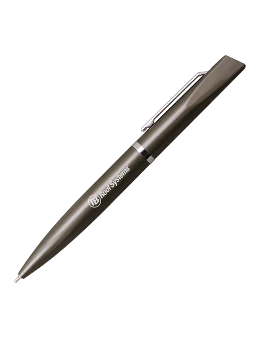 Santos Gunmetal Pen - Black Ink w/IB Roof Systems Logo