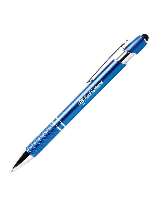 Valencia Blue Stylus Pen - Black Ink w/IB Roof Systems Logo
