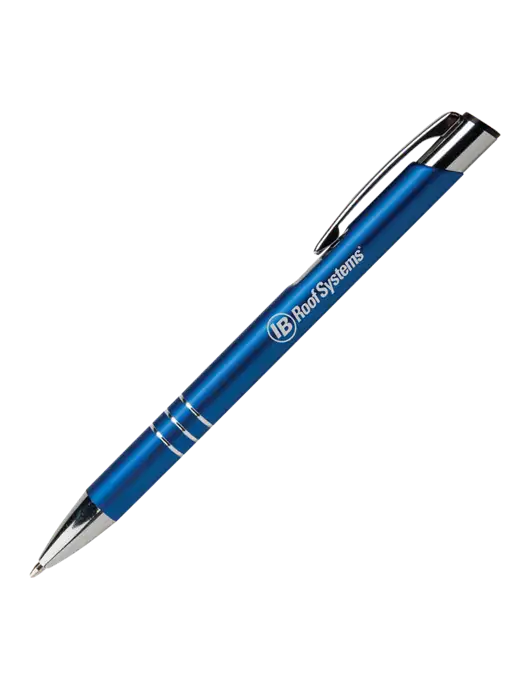 Laurent Blue Pen - Black Ink w/IB Roof Systems Logo