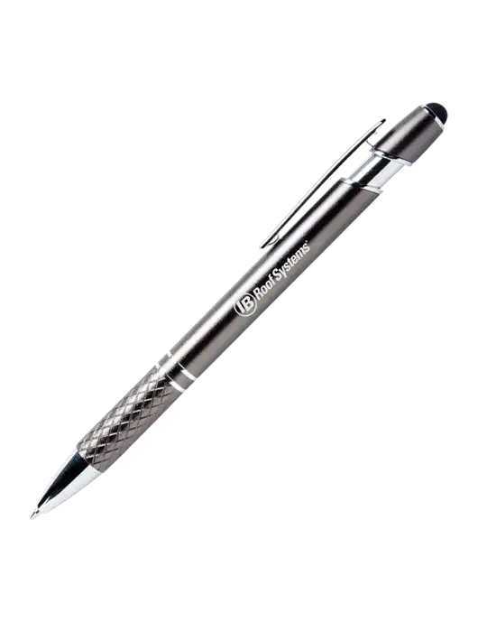 Valencia Gunmetal Stylus Pen - Black Ink w/IB Roof Systems Logo