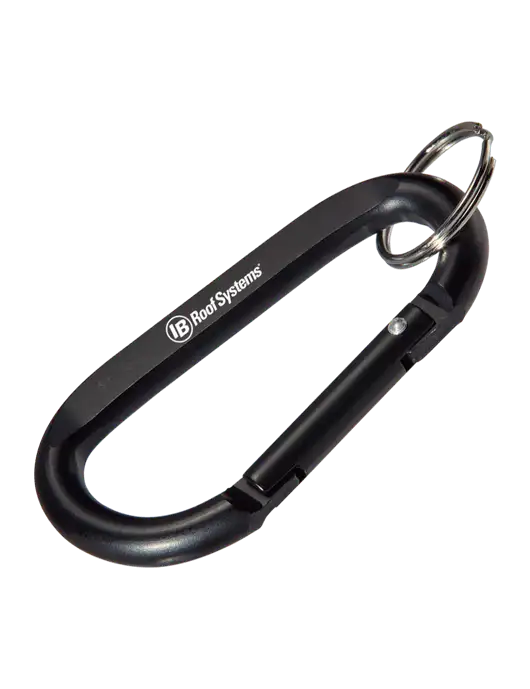 Black Carabiner & Key Ring w/IB Roof Systems Logo