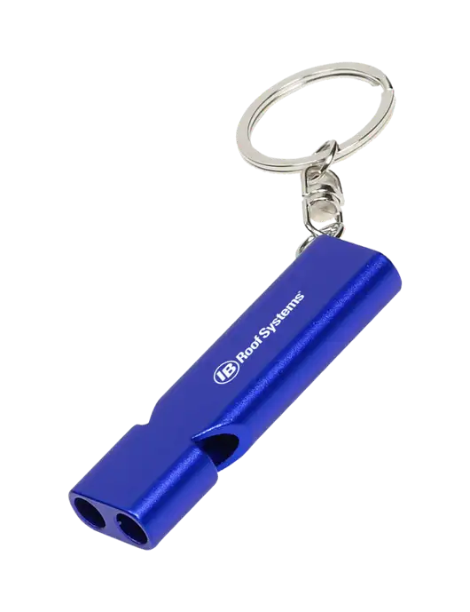 Quick Alert Blue Safety Whistle w/IB Roof Systems Logo