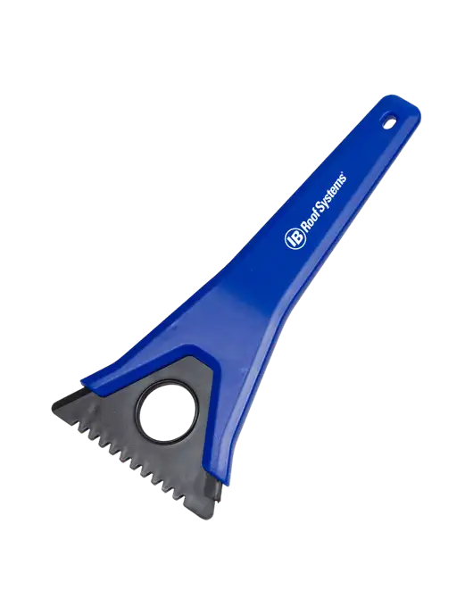TriBlade Blue Windshield Scraper w/IB Roof Systems Logo
