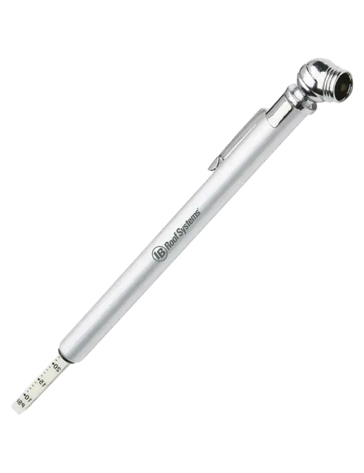 Quick View Silver Tire Gauge w/IB Roof Systems Logo
