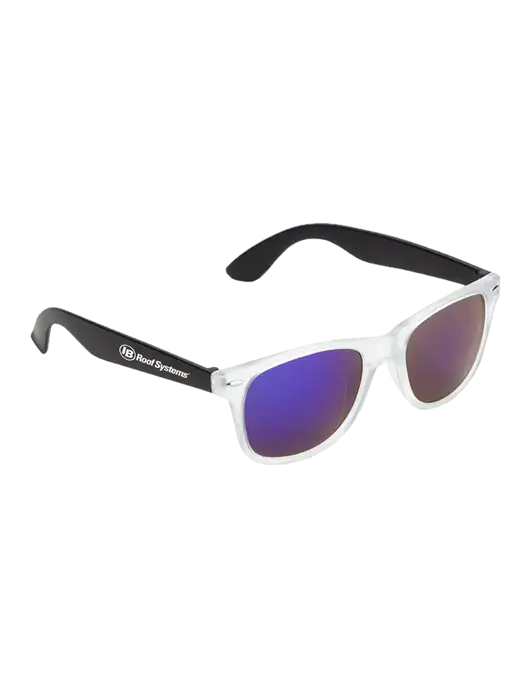 Key West Black Mirrored Sunglasses w/IB Roof Systems Logo