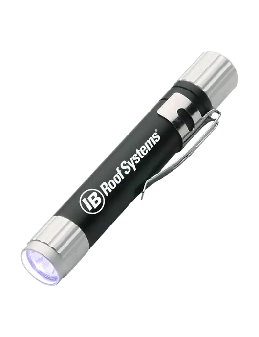 Black Aluminum LED Penlight w/IB Roof Systems Logo
