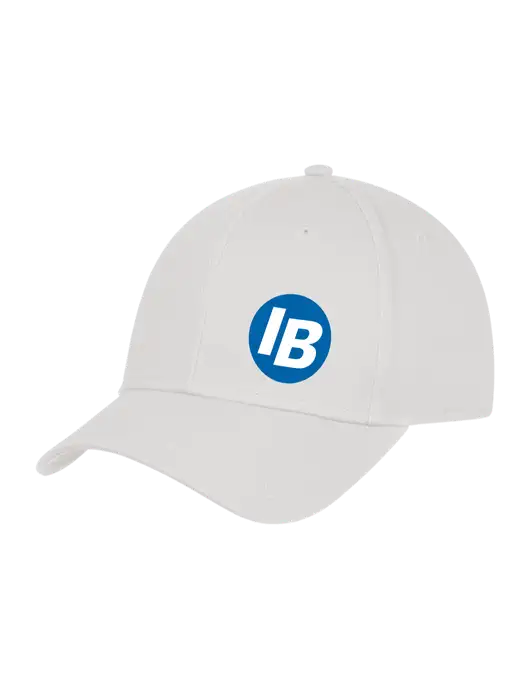 White Structured Cap Hook & Loop w/IB Dot Logo