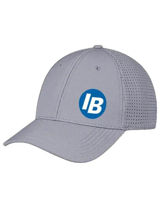 Grey Performance Stretchable Cap Hook & Loop w/IB Dot Logo