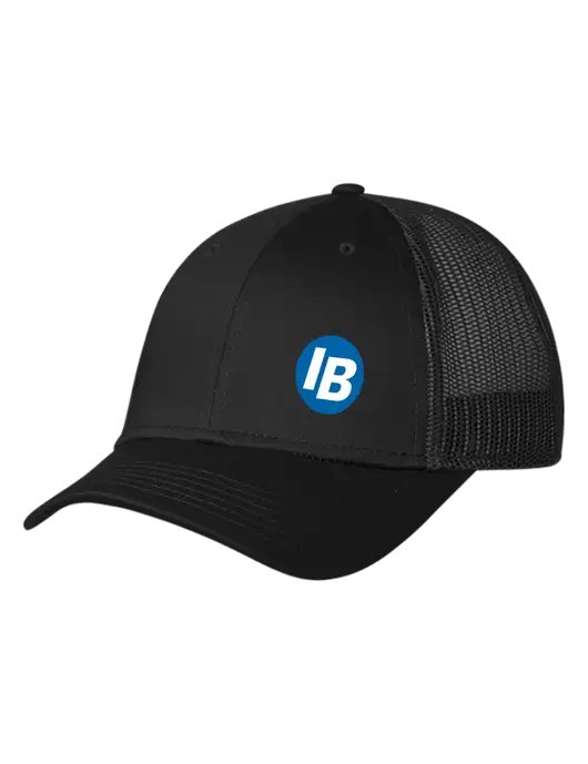 Black Mesh Trucker Cap Snap Back w/IB Dot Logo