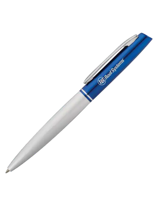 Hamlin Blue Ballpoint - Blue Ink w/IB Roof Systems Logo