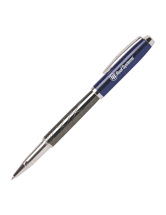 Modernist Blue Rollerball Pen - Black Ink w/IB Roof Systems Logo