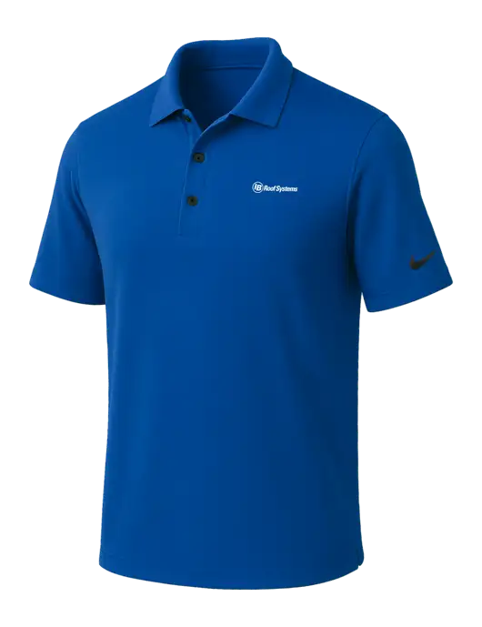 NIKE Dark Royal Dri-Fit Micro Pique Polo w/IB Roof Systems Logo