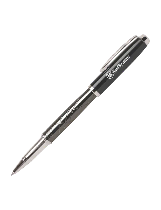 Modernist Black Rollerball Pen - Black Ink w/IB Roof Systems Logo