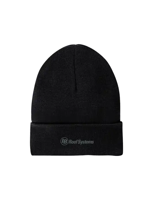 Recycled Black Beanie w/IB Roof Systems Logo
