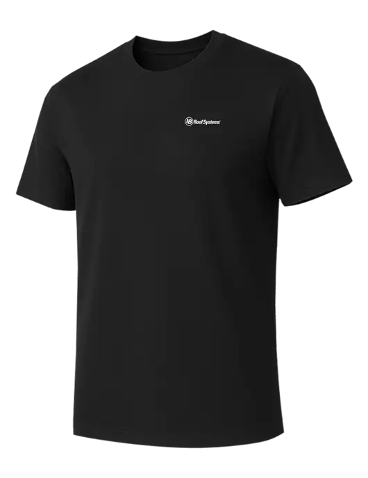 Allmade Deep Black Organic Cotton Tee w/IB Roof Systems Logo