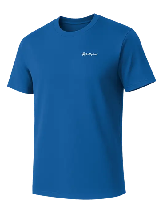 Allmade Royal Blue Organic Cotton Tee w/IB Roof Systems Logo
