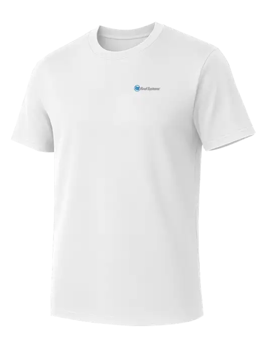 Allmade Bright White Organic Cotton Tee w/IB Roof Systems Logo