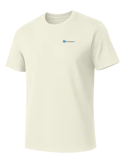 Allmade White Sand Organic Cotton Tee w/IB Roof Systems Logo